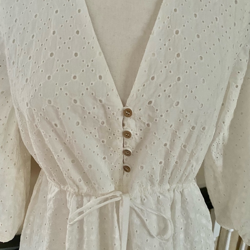 ZARA WHITE EYELET DRESS